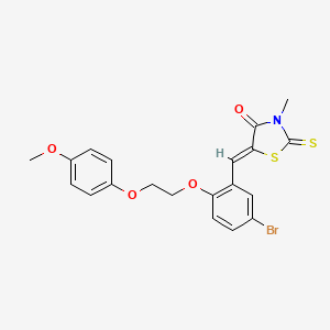 molecular formula C20H18BrNO4S2 B4538731 5-{5-bromo-2-[2-(4-methoxyphenoxy)ethoxy]benzylidene}-3-methyl-2-thioxo-1,3-thiazolidin-4-one 