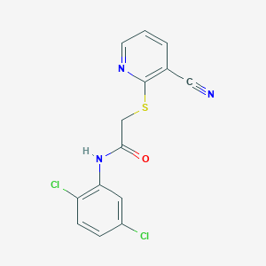 molecular formula C14H9Cl2N3OS B4538746 2-[(3-cyano-2-pyridinyl)thio]-N-(2,5-dichlorophenyl)acetamide 