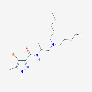 molecular formula C19H35BrN4O B4538759 4-bromo-N-[2-(dipentylamino)-1-methylethyl]-1,5-dimethyl-1H-pyrazole-3-carboxamide 