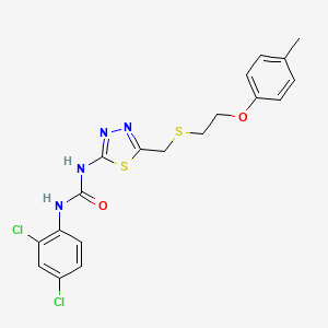 molecular formula C19H18Cl2N4O2S2 B4538784 N-(2,4-dichlorophenyl)-N'-[5-({[2-(4-methylphenoxy)ethyl]thio}methyl)-1,3,4-thiadiazol-2-yl]urea 
