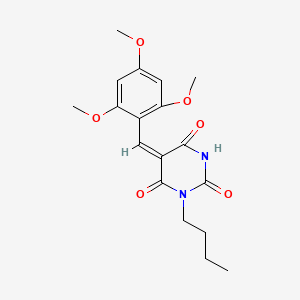 molecular formula C18H22N2O6 B4538805 1-butyl-5-(2,4,6-trimethoxybenzylidene)-2,4,6(1H,3H,5H)-pyrimidinetrione 