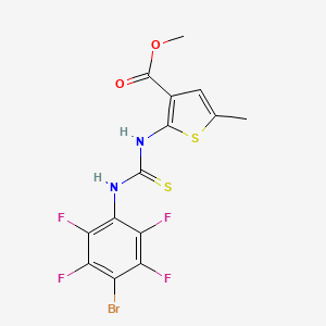 molecular formula C14H9BrF4N2O2S2 B4538816 methyl 2-({[(4-bromo-2,3,5,6-tetrafluorophenyl)amino]carbonothioyl}amino)-5-methyl-3-thiophenecarboxylate 