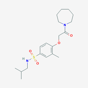 molecular formula C19H30N2O4S B4538823 4-[2-(1-azepanyl)-2-oxoethoxy]-N-isobutyl-3-methylbenzenesulfonamide 