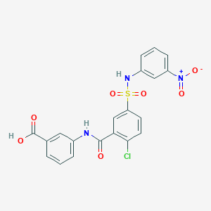 3-[(2-chloro-5-{[(3-nitrophenyl)amino]sulfonyl}benzoyl)amino]benzoic acid