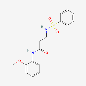 molecular formula C16H18N2O4S B4538838 N~1~-(2-methoxyphenyl)-N~3~-(phenylsulfonyl)-beta-alaninamide 