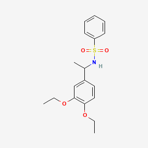 molecular formula C18H23NO4S B4538857 N-[1-(3,4-diethoxyphenyl)ethyl]benzenesulfonamide 
