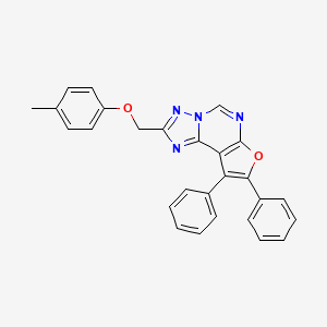 molecular formula C27H20N4O2 B4538863 2-[(4-methylphenoxy)methyl]-8,9-diphenylfuro[3,2-e][1,2,4]triazolo[1,5-c]pyrimidine 