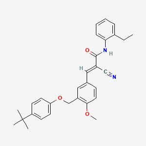 molecular formula C30H32N2O3 B4538878 3-{3-[(4-tert-butylphenoxy)methyl]-4-methoxyphenyl}-2-cyano-N-(2-ethylphenyl)acrylamide 
