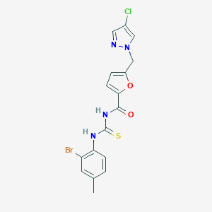 N-[(2-bromo-4-methylphenyl)carbamothioyl]-5-[(4-chloro-1H-pyrazol-1-yl)methyl]furan-2-carboxamide