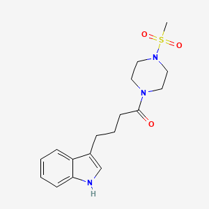 molecular formula C17H23N3O3S B4538894 3-{4-[4-(methylsulfonyl)-1-piperazinyl]-4-oxobutyl}-1H-indole 