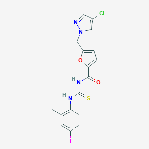 5-[(4-chloro-1H-pyrazol-1-yl)methyl]-N-[(4-iodo-2-methylphenyl)carbamothioyl]furan-2-carboxamide