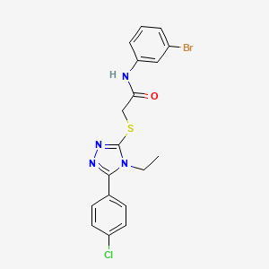 molecular formula C18H16BrClN4OS B4538909 N-(3-bromophenyl)-2-{[5-(4-chlorophenyl)-4-ethyl-4H-1,2,4-triazol-3-yl]thio}acetamide 