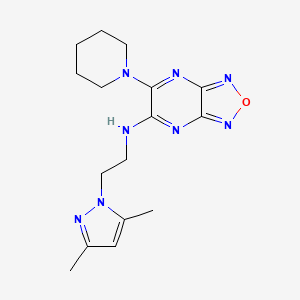 molecular formula C16H22N8O B4538918 N-[2-(3,5-dimethyl-1H-pyrazol-1-yl)ethyl]-6-(1-piperidinyl)[1,2,5]oxadiazolo[3,4-b]pyrazin-5-amine 