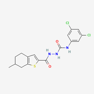 molecular formula C17H17Cl2N3O2S B4538949 N-(3,5-dichlorophenyl)-2-[(6-methyl-4,5,6,7-tetrahydro-1-benzothien-2-yl)carbonyl]hydrazinecarboxamide 