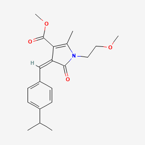 molecular formula C20H25NO4 B4538978 methyl 4-(4-isopropylbenzylidene)-1-(2-methoxyethyl)-2-methyl-5-oxo-4,5-dihydro-1H-pyrrole-3-carboxylate 
