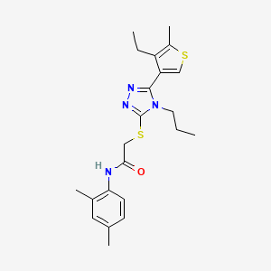molecular formula C22H28N4OS2 B4538985 N-(2,4-dimethylphenyl)-2-{[5-(4-ethyl-5-methyl-3-thienyl)-4-propyl-4H-1,2,4-triazol-3-yl]thio}acetamide 
