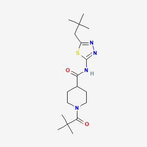 molecular formula C18H30N4O2S B4538986 1-(2,2-dimethylpropanoyl)-N-[5-(2,2-dimethylpropyl)-1,3,4-thiadiazol-2-yl]-4-piperidinecarboxamide 