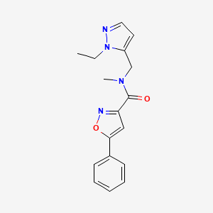 molecular formula C17H18N4O2 B4539000 N-[(1-ethyl-1H-pyrazol-5-yl)methyl]-N-methyl-5-phenyl-3-isoxazolecarboxamide 