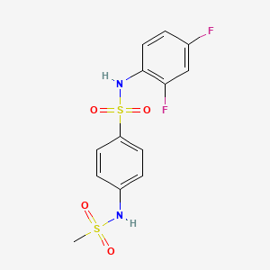 molecular formula C13H12F2N2O4S2 B4539005 N-(2,4-difluorophenyl)-4-[(methylsulfonyl)amino]benzenesulfonamide 