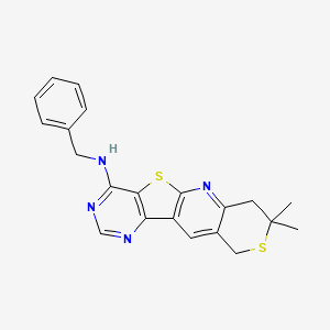 molecular formula C21H20N4S2 B4539014 N-benzyl-8,8-dimethyl-7,10-dihydro-8H-thiopyrano[3'',4'':5',6']pyrido[3',2':4,5]thieno[3,2-d]pyrimidin-4-amine 
