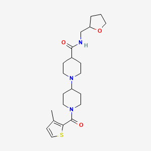 molecular formula C22H33N3O3S B4539035 1'-[(3-methyl-2-thienyl)carbonyl]-N-(tetrahydro-2-furanylmethyl)-1,4'-bipiperidine-4-carboxamide 