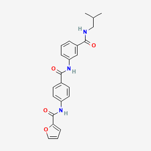 molecular formula C23H23N3O4 B4539055 N-{4-[({3-[(isobutylamino)carbonyl]phenyl}amino)carbonyl]phenyl}-2-furamide 