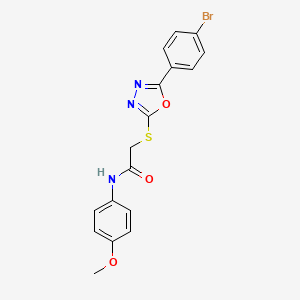 molecular formula C17H14BrN3O3S B4539062 2-{[5-(4-bromophenyl)-1,3,4-oxadiazol-2-yl]thio}-N-(4-methoxyphenyl)acetamide 