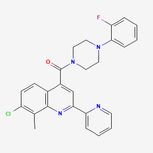 molecular formula C26H22ClFN4O B4539075 7-chloro-4-{[4-(2-fluorophenyl)-1-piperazinyl]carbonyl}-8-methyl-2-(2-pyridinyl)quinoline 