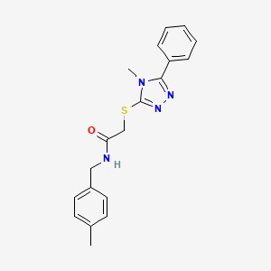 molecular formula C19H20N4OS B4539076 N-(4-methylbenzyl)-2-[(4-methyl-5-phenyl-4H-1,2,4-triazol-3-yl)thio]acetamide 