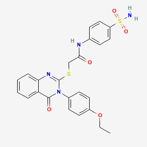 molecular formula C24H22N4O5S2 B4539108 N-[4-(aminosulfonyl)phenyl]-2-{[3-(4-ethoxyphenyl)-4-oxo-3,4-dihydro-2-quinazolinyl]thio}acetamide 