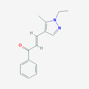 molecular formula C15H16N2O B453911 3-(1-ethyl-5-methyl-1H-pyrazol-4-yl)-1-phenyl-2-propen-1-one CAS No. 1164513-59-0