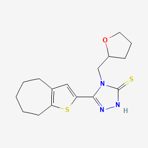 5-(5,6,7,8-tetrahydro-4H-cyclohepta[b]thien-2-yl)-4-(tetrahydro-2-furanylmethyl)-4H-1,2,4-triazole-3-thiol