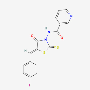 molecular formula C16H10FN3O2S2 B4539120 N-[5-(4-fluorobenzylidene)-4-oxo-2-thioxo-1,3-thiazolidin-3-yl]nicotinamide 