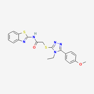 molecular formula C20H19N5O2S2 B4539163 N-1,3-benzothiazol-2-yl-2-{[4-ethyl-5-(4-methoxyphenyl)-4H-1,2,4-triazol-3-yl]thio}acetamide 
