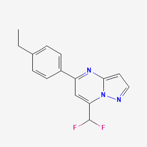 molecular formula C15H13F2N3 B4539177 7-(difluoromethyl)-5-(4-ethylphenyl)pyrazolo[1,5-a]pyrimidine 