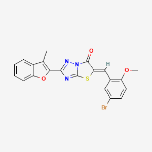 molecular formula C21H14BrN3O3S B4539178 5-(5-bromo-2-methoxybenzylidene)-2-(3-methyl-1-benzofuran-2-yl)[1,3]thiazolo[3,2-b][1,2,4]triazol-6(5H)-one 