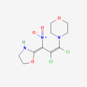4-[1,2-dichloro-3-nitro-3-(1,3-oxazolidin-2-ylidene)-1-propen-1-yl]morpholine