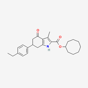 molecular formula C26H33NO3 B4539203 cyclooctyl 6-(4-ethylphenyl)-3-methyl-4-oxo-4,5,6,7-tetrahydro-1H-indole-2-carboxylate 