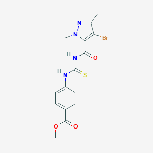molecular formula C15H15BrN4O3S B453921 methyl 4-({[(4-bromo-1,3-dimethyl-1H-pyrazol-5-yl)carbonyl]carbamothioyl}amino)benzoate 