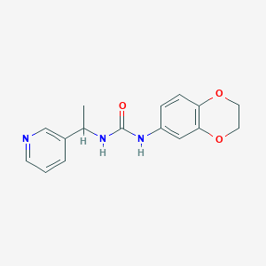 molecular formula C16H17N3O3 B4539226 N-(2,3-dihydro-1,4-benzodioxin-6-yl)-N'-[1-(3-pyridinyl)ethyl]urea 
