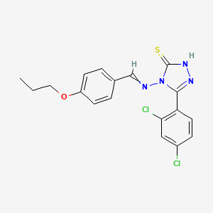 molecular formula C18H16Cl2N4OS B4539240 5-(2,4-dichlorophenyl)-4-[(4-propoxybenzylidene)amino]-4H-1,2,4-triazole-3-thiol 