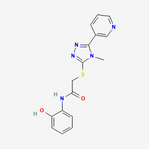 molecular formula C16H15N5O2S B4539258 N-(2-hydroxyphenyl)-2-{[4-methyl-5-(3-pyridinyl)-4H-1,2,4-triazol-3-yl]thio}acetamide 