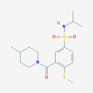 molecular formula C17H26N2O3S2 B4539267 N-isopropyl-3-[(4-methyl-1-piperidinyl)carbonyl]-4-(methylthio)benzenesulfonamide 