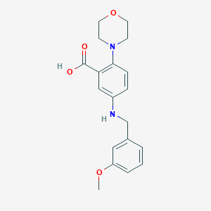 molecular formula C19H22N2O4 B4539274 5-[(3-methoxybenzyl)amino]-2-(4-morpholinyl)benzoic acid 
