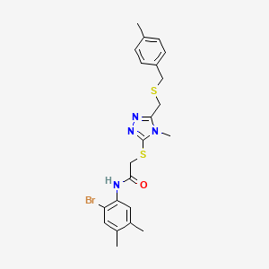 molecular formula C22H25BrN4OS2 B4539277 N-(2-bromo-4,5-dimethylphenyl)-2-[(4-methyl-5-{[(4-methylbenzyl)thio]methyl}-4H-1,2,4-triazol-3-yl)thio]acetamide 