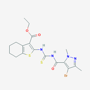 ethyl 2-[({[(4-bromo-1,3-dimethyl-1H-pyrazol-5-yl)carbonyl]amino}carbothioyl)amino]-4,5,6,7-tetrahydro-1-benzothiophene-3-carboxylate