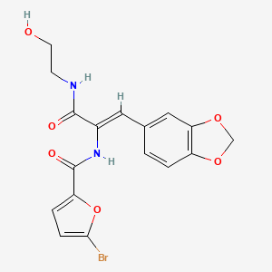 molecular formula C17H15BrN2O6 B4539284 N-(2-(1,3-benzodioxol-5-yl)-1-{[(2-hydroxyethyl)amino]carbonyl}vinyl)-5-bromo-2-furamide 