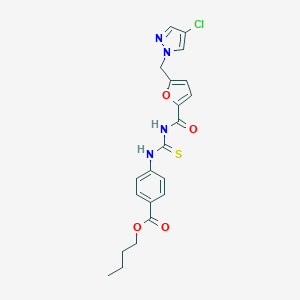 butyl 4-{[({5-[(4-chloro-1H-pyrazol-1-yl)methyl]furan-2-yl}carbonyl)carbamothioyl]amino}benzoate