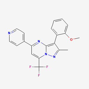 molecular formula C20H15F3N4O B4539324 3-(2-methoxyphenyl)-2-methyl-5-(4-pyridinyl)-7-(trifluoromethyl)pyrazolo[1,5-a]pyrimidine 