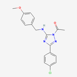 1-acetyl-3-(4-chlorophenyl)-N-(4-methoxybenzyl)-1H-1,2,4-triazol-5-amine